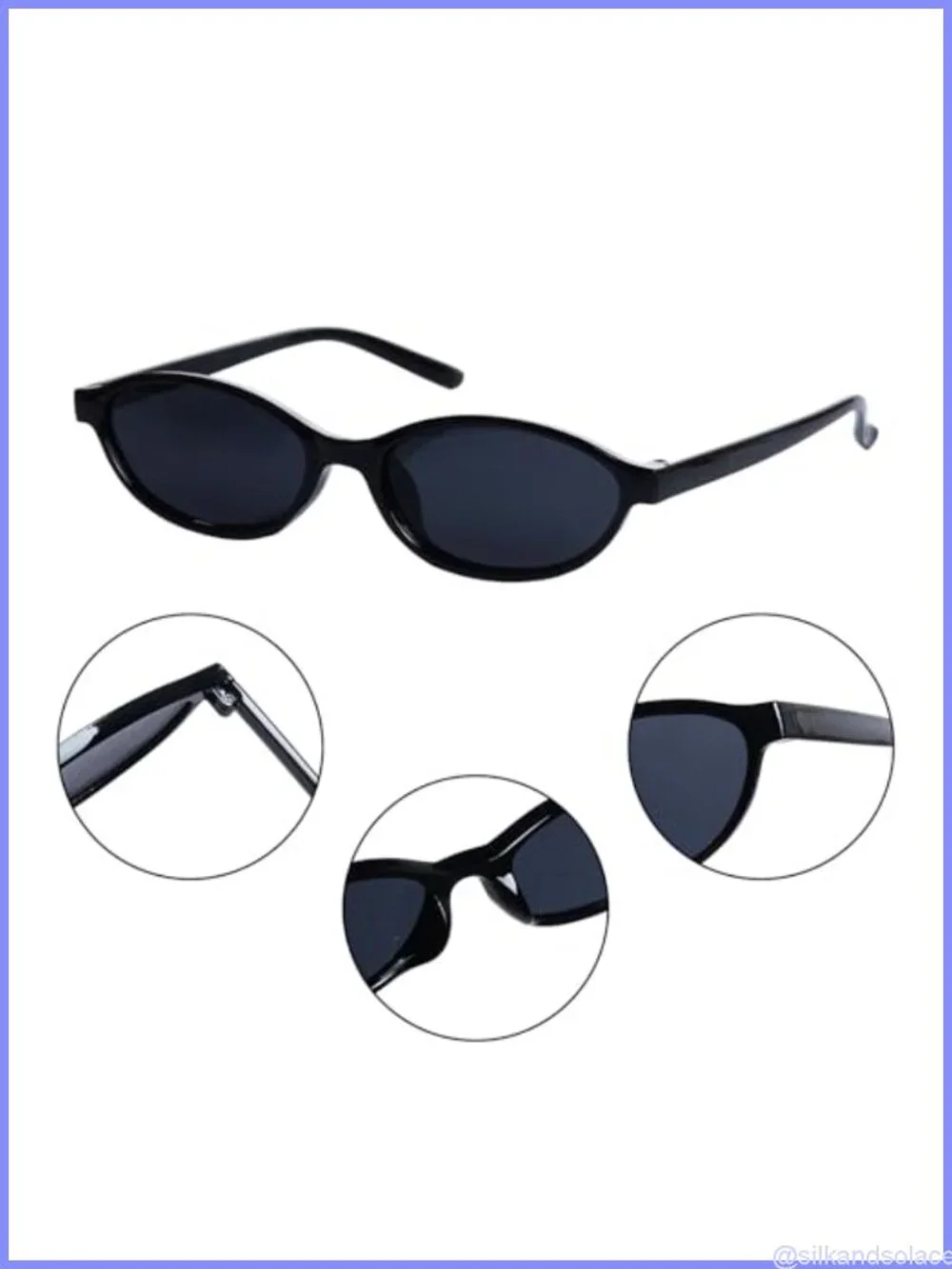 Retro Oval Cat Eye Sunglasses Set 3 Pairs Lightweight Plastic UV Protection
